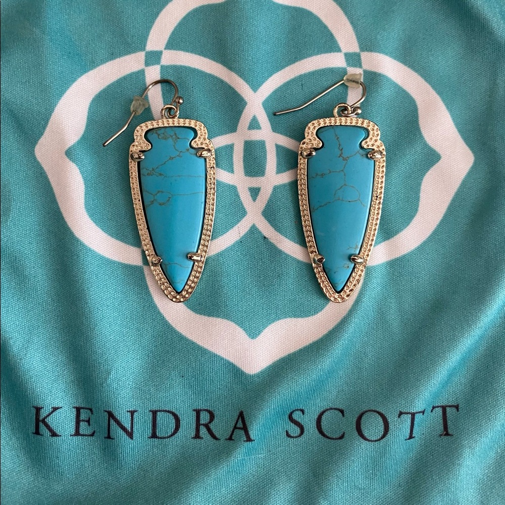 Kendra Scott turquoise and gold skylar earrings